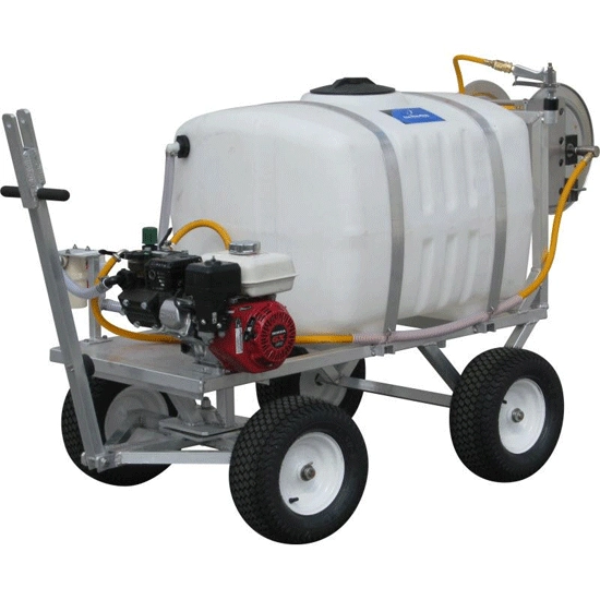 100 Gallon 4 Wheel w/ 10 gpm Diaphragm and Manual Reel w/ 150 ft. of 3/8 in. ID Hose