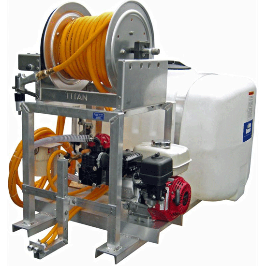 100 Gallon Skid w/ 10 gpm Diaphragm and Manual Reel w/ 50 ft. of 3/8 in. ID Hose