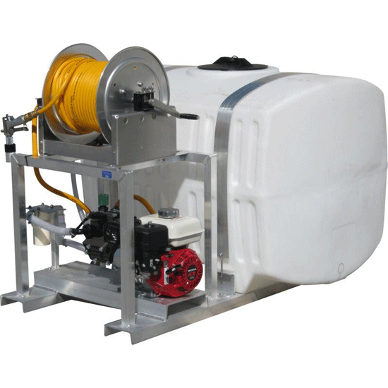 200 Gallon Skid w/ 10 gpm Diaphragm and Manual Reel with 50 ft. 3/8 in. ID Hose Image