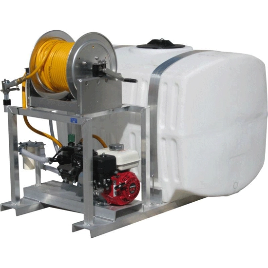 200 Gallon Skid w/ 10 gpm Diaphragm and Manual Reel with 50 ft. 3/8 in. ID Hose