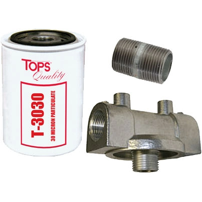 30 Micron Particulate Filter with 3/4 in. Adapter Kit, Includes 3/4 in. NPT x 1 in. Length Nipple, For Transfer Pumps Image