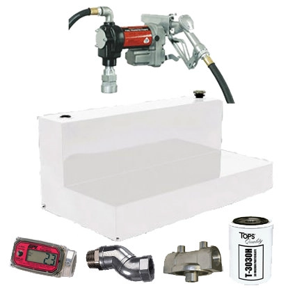 90 Gallon L-Shaped Steel Transfer Tank Image