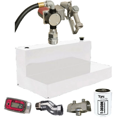 90 Gallon L-Shaped Steel Transfer Tank Image