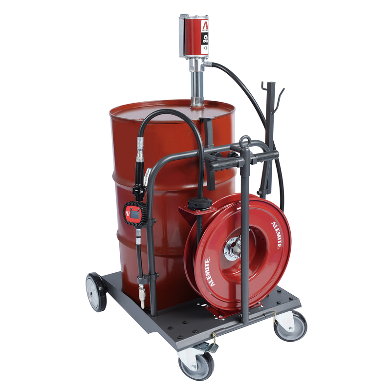 Includes 3:1 Pump, Hose Reel, Hoses, Control Handle, Gauge and Cart