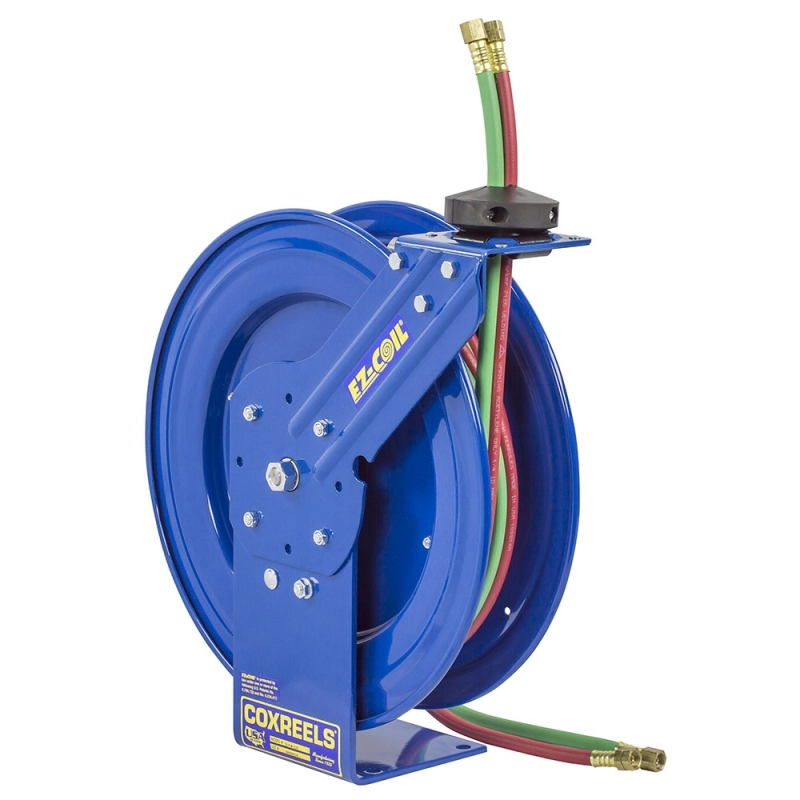 EZ-Coil Safety Series Dual Hose Spring Rewind Welding Hose Reel