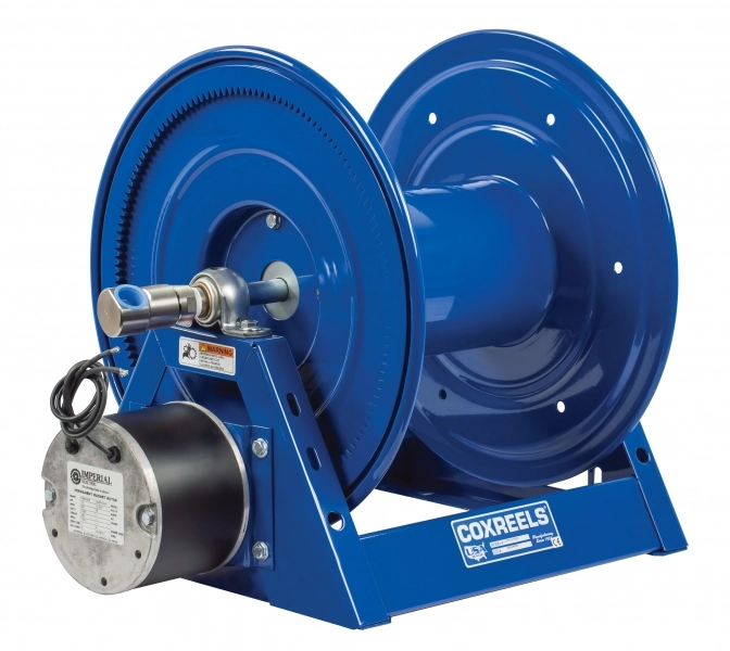 12V 1/3 HP Electric Rewind Grease Hose Reel Image
