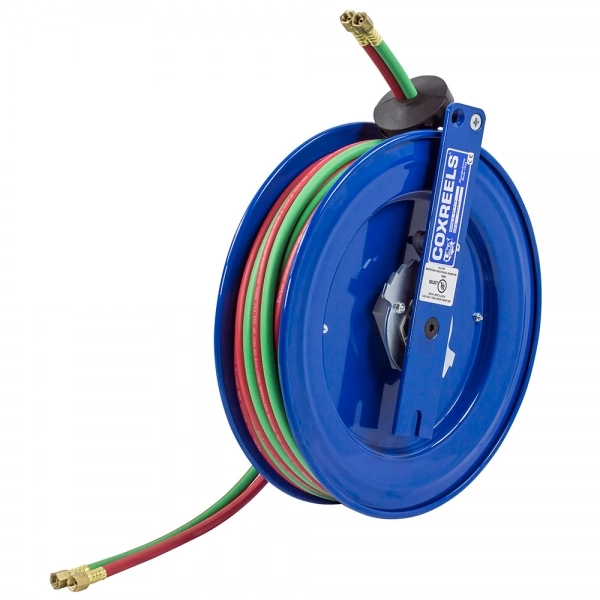 Side Mount Dual Hose Spring Rewind Welding Hose Reel