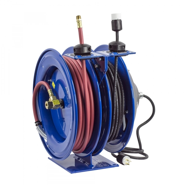 Dual Purpose Spring Rewind Air and Water Hose Reel