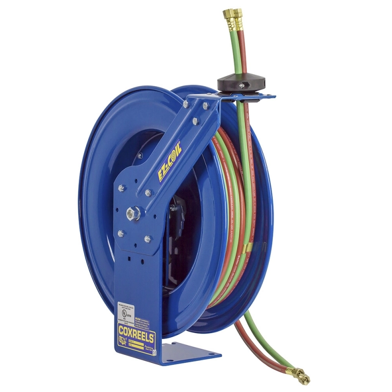 EZ-Coil Safety Series Dual Hose Spring Rewind Welding Hose Reel