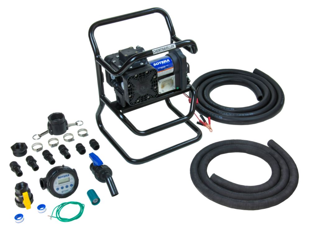 13 GPM, Chemtraveller Short Frame, 12 ft. Hose, 9 ft. EPDM Hose, 850 Meter, Connection Fittings, Shutoff Ball VAlve