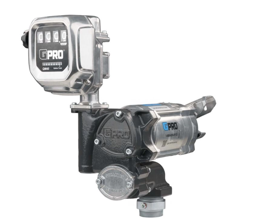 Gallons or Liters, 20 GPM, 1 in. Inlet/Outlet, Compatible with Aviation Fuel (AVGAS/Jet A), Includes QM40 Meter