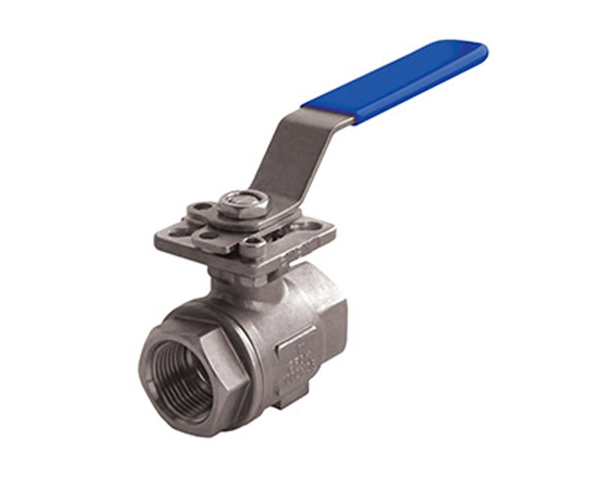 1/4 - 2 in. Stainless Steel, 2 Piece, Full Port, Threaded Connection, 1000 WOG, with ISO Mounting Pad