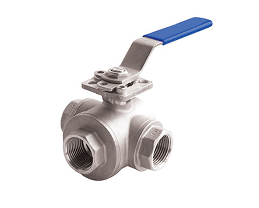 1/4 - 2 in. Stainless Steel, 3-Way, Full Port, Threaded Connection, 1000 WOG, with ISO Mounting Pad