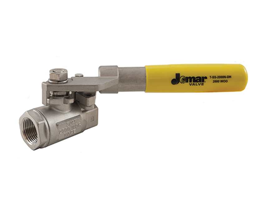 1/4 - 2 in. Standard Port, 2 Piece, Threaded Connection, 2000 WOG, with Spring Return Handle