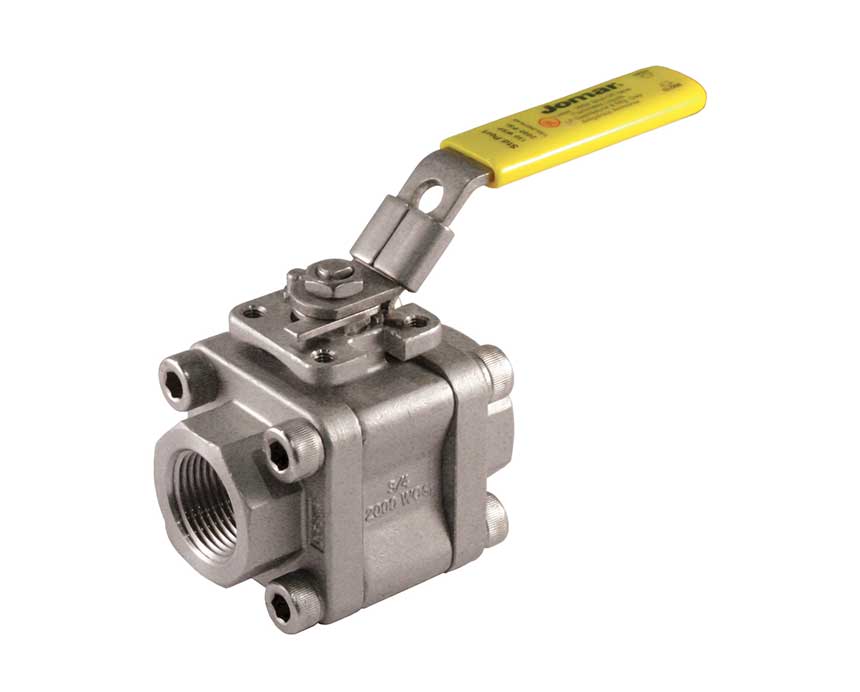 1/2 - 2 in. Standard Port, 3 Piece 4 Bolt Enclosed, Threaded Connection, 2000 WOG, Stainless Steel Ball and Stem