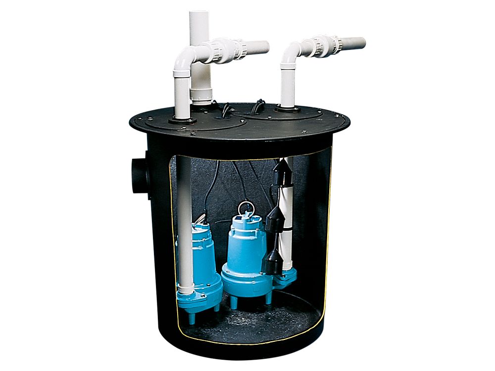 Includes 1 HP Grinder Pump, 2 in. Vent, 2 in. Discharge, Basin, Cover, Valve, Control Panel