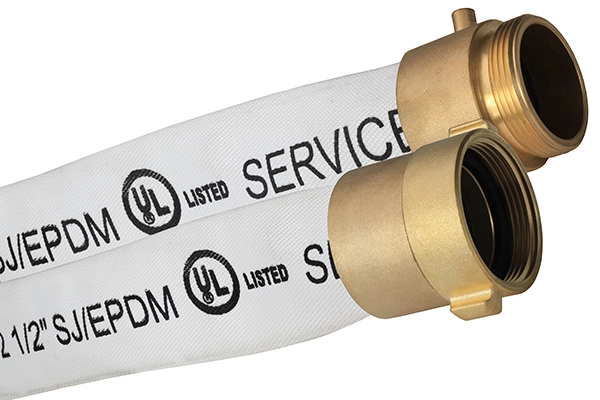 50 or 100 ft., 1 1/2 in., Brass or Aluminum Coupler EPDM Lined 300# Service Test
