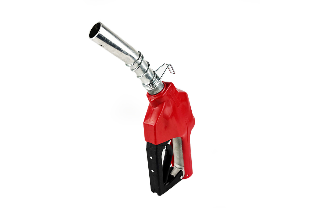 1 in. Automatic Shut-Off Diesel Nozzle with Hook, Red