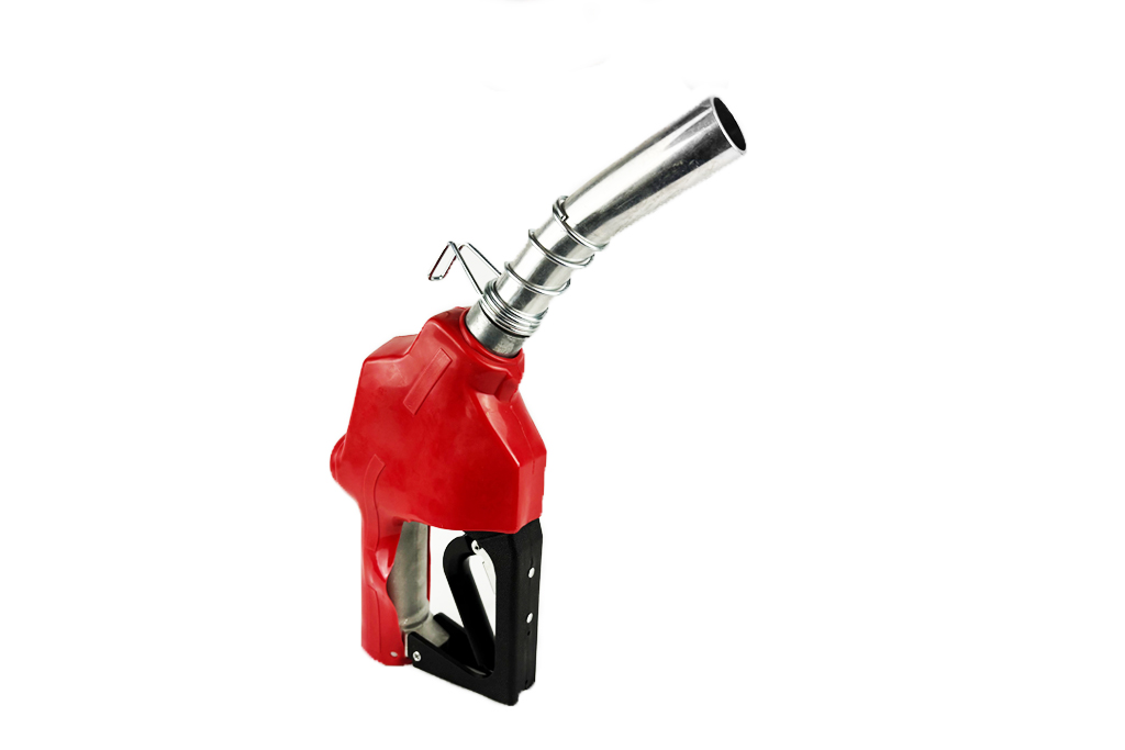 1 in. Automatic Shut-Off Diesel Nozzle with Hook, Red